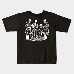 skeletons play chess Kids T-Shirt